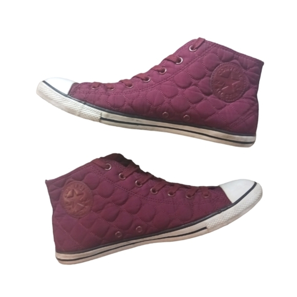 Converse Chuck Taylor Quilted Burgundy High Tops Men's size 8.5 - Picture 1 of 11
